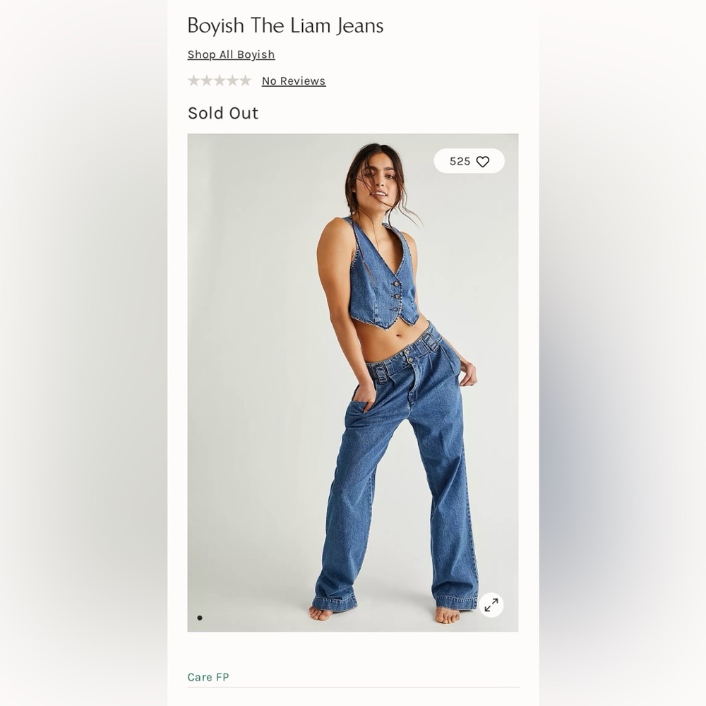 NWOT Boyish by Her The Liam Jean Denim Relaxed Boyfriend Fit Button Fly Sz. 27